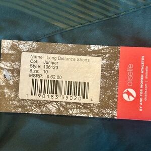 Oiselle Distance Shorts Juniper Women Size 10 6" Long NWT